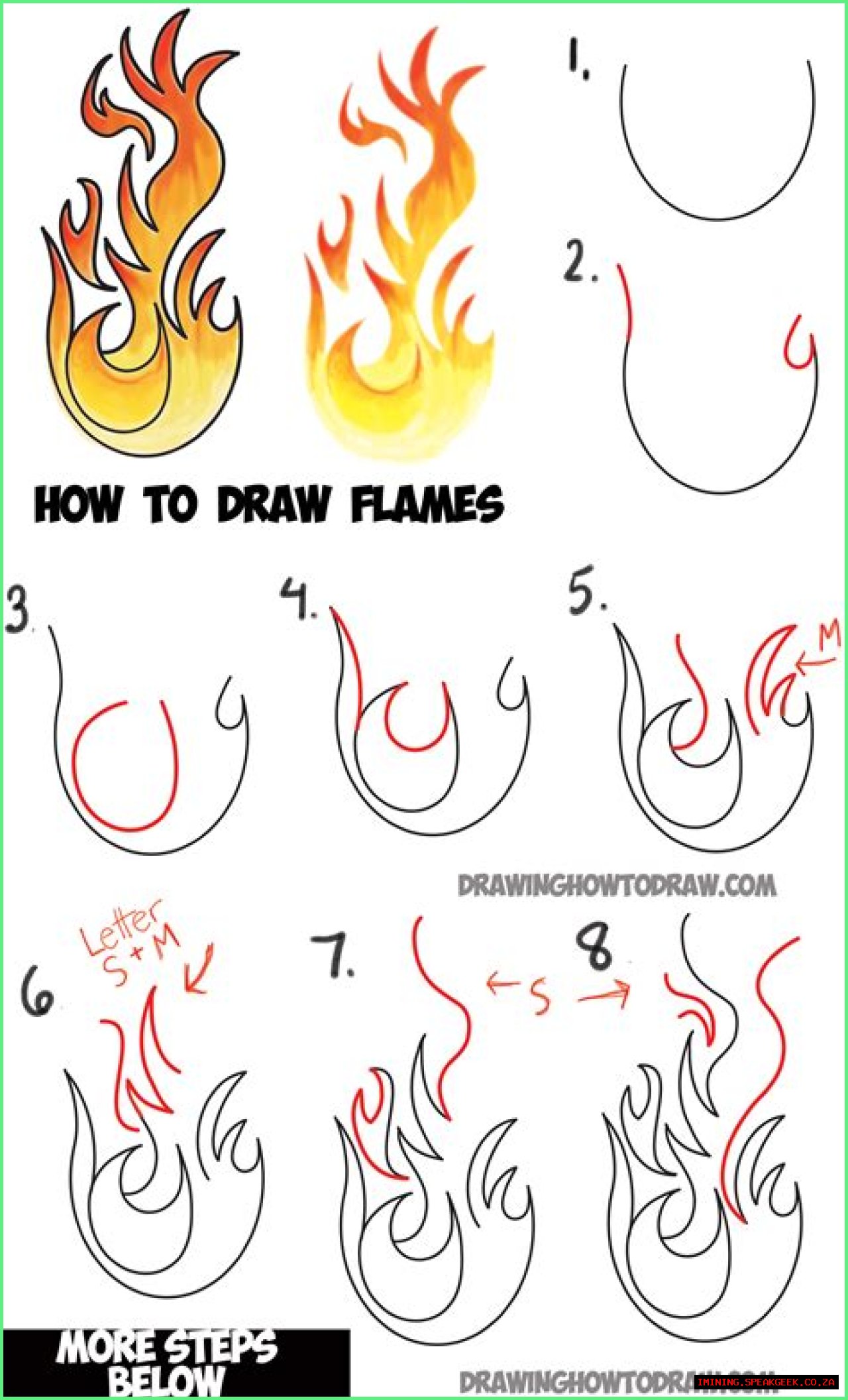 How to Draw Fire - A Tutorial on How to Draw Flames
